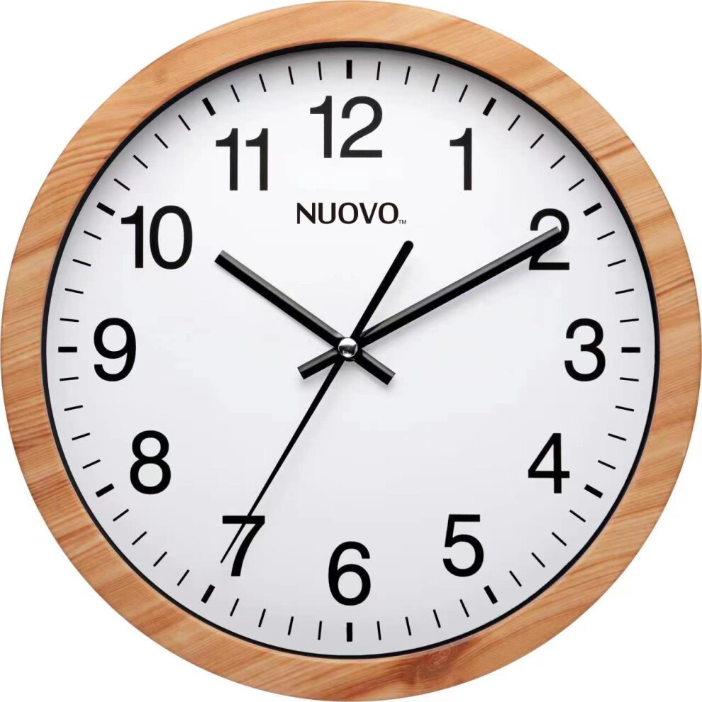 Nuovo 10" Wood Round Wall Clock Silent And Not Tickling Vintage Wall Clock For Living Room Bedroom Kitchen (26Cm / 10") Grain 5051224550029