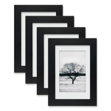 Egofine 6x4 Photo Frames,100% Solid Wood Frames with Acrylic Glass Set of 4,Matted for 3.5x5/4x6 inch Picture,6x4 Picture Frames for Tabletop and Wall