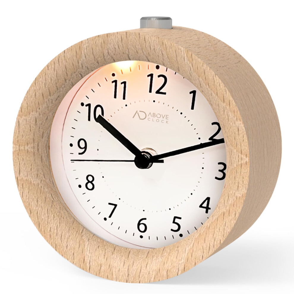 Aboveclock Alarm Clock Bedside, No Ticking Bedside Clock With Snooze And Night Light Function, Analogue Clock Battery Powered For Bedroom, Home,