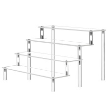Acrylic Riser Clear Display Risers Stand Cologne Organizer Acrylic Shelves 4 Tier Shelf for Amiibo Funko Figures Toys Cupcake Food Desserts Perfume