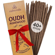 Mystic Oud Agarwood Incense Sticks - (40+Sticks, 9 inch) Thick Natural Resin Incense Made from Assam Oudh Chips, Clean Charcoal Free | Infuse Luxury