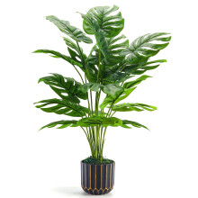 Der Rose Fake Plants Artificial Plants Tall 71cm Adjustable Faux Monstera Plants Indoor Outdoor for Home Bedroom Living Room Bathroom Decor