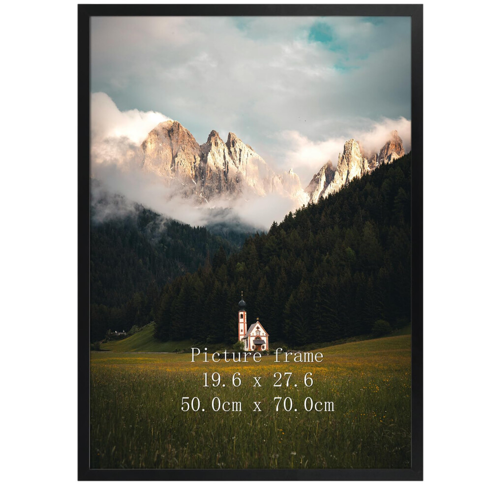Giftgarden 50X70cm Frame Aluminum Picture Frames 50Cm X 70Cm For Puzzles, Large Poster Frame For Wall-Mounted Horizontal Or Vertical Display Black 5051222783481