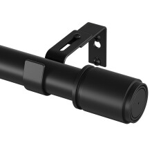 Black Curtain Pole 79-240cm,Extendable Curtain Poles for Eyelet Curtains,25 mm Adjustable Multi-Piece Assembly Metal Curtain Rod- Includes Brackets &