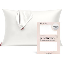 Kitsch Satin Pillowcase with Zipper for Hair & Skin, Softer Than Silk Pillow Cases Standard Size, Wrinkle-Free, Smooth and Cooling Satin Pillow