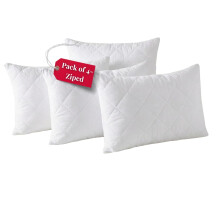 IMFAA Quilted Zipped Pillow Protector Pack of 4 - Soft and Comfortable Microfiber Pillowcase Protectors - Ant-Allergy and Breathable Pillow Cover.(4 x