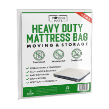 Double Size Mattress Cover for Moving and Storage - 5 Mil Mattress Bags for Moving and Storage - Double Mattress Bag - Heavy Duty, Reusable, Tearproof