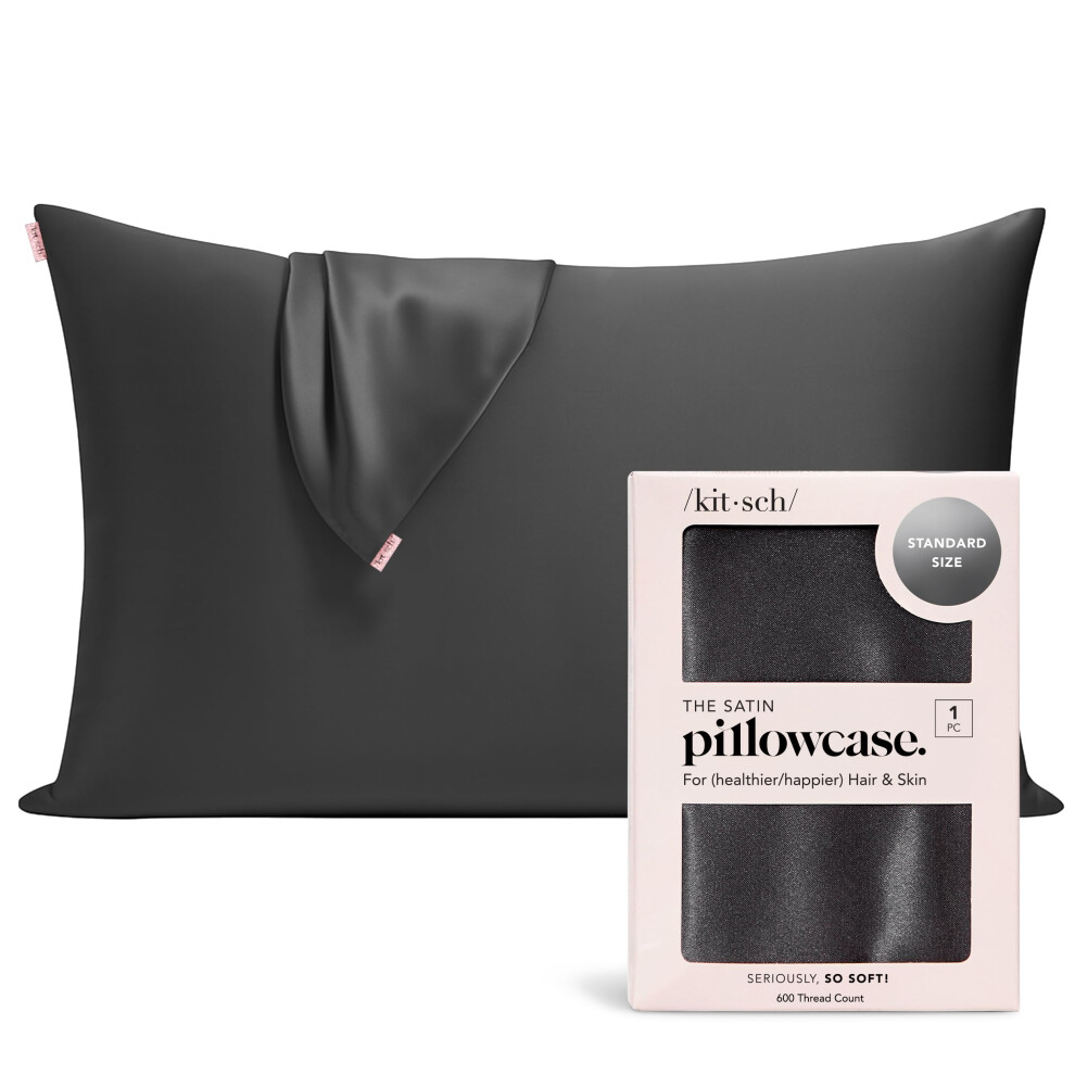 Kitsch Satin Pillowcase With Zipper For Hair & Skin, Softer Than Silk Pillow Cases Queen, Wrinkle-Free, Smooth And Cooling Satin Pillow Covers,