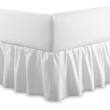 Plain 100% Egyptian Cotton Fitted Valance Sheet | Easy Care 16" / 40cm Extra Deep Frilled Valance Fitted Bed Sheet - Machine Washable - Single Double