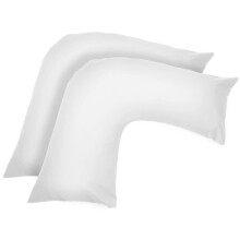 V Shaped Pillow Case Cover - 2 Pack Poly-Cotton Orthopedic Pillowcase To Fit V shape pillows For Back, Neck & Leg Support in Pregnancy, Maternity &