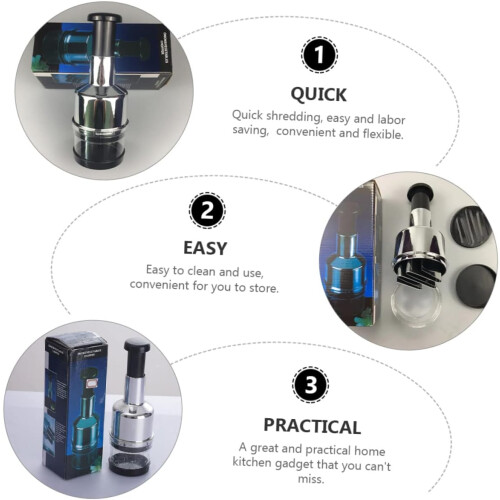Garlic Press and Vegetable Chopper for Quick Dicing, Easy Clean Mincer for Kitchen Use 2