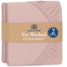 Fitted Sheet Single, Sepia Rose (Pack of 2) ? Pre-Washed, Deep Pocket 14 inch (35 cm) - Easy Care - Soft Brushed Microfibre Fabric - Shrinkage and