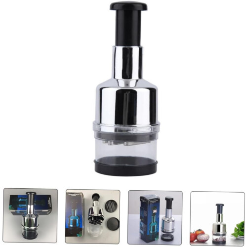 Garlic Press and Vegetable Chopper for Quick Dicing, Easy Clean Mincer for Kitchen Use 1