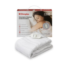 Dimplex DXUBS Heated Under Blanket - Single, Machine Washable Electric Blanket with Extra Foot Warmth, Cosy 100% Polyester Finish, Energy Efficient