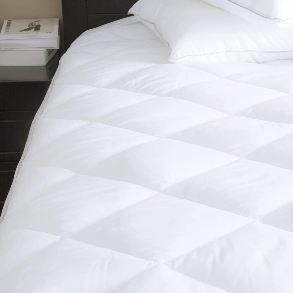 Double Quilted Mattress Protector Anti Allergy Extra Deep Pocket Fitted Hypoallergenic Hotel Quality Super Soft Brushed Fabric White Aaf Textiles
