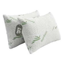 IMFAA Bamboo Pillow Protector - Soft and Comfortable Microfiber Pillowcase Protectors - Ant-Allergy and Breathable Pillow Cover (2 x Bamboo - Zipped)