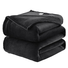 WAVVE Fleece Blanket Sofa Throw Black 4ft x 5ft - Fluffy Soft Warm Versatile Blanket for Sofa/Couch/Bed Throw/Single Size, 130x150 cm