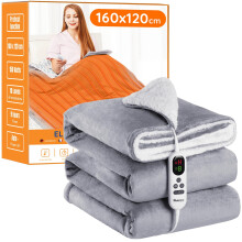 Mia&Coco Electric Heated Blanket Throw Flannel Sherpa Fast Heating 120x160cm, 10 Heat Levels & Up-to-9-Hours Auto-Off Timer & LED Display, for Home
