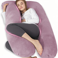 Chilling Home Pregnancy Pillows for Sleeping, U Shaped Maternity Pillow Cuddle Pillow, 55 inch Full Body Pillow Long Pillows for Sleeping, Maternity