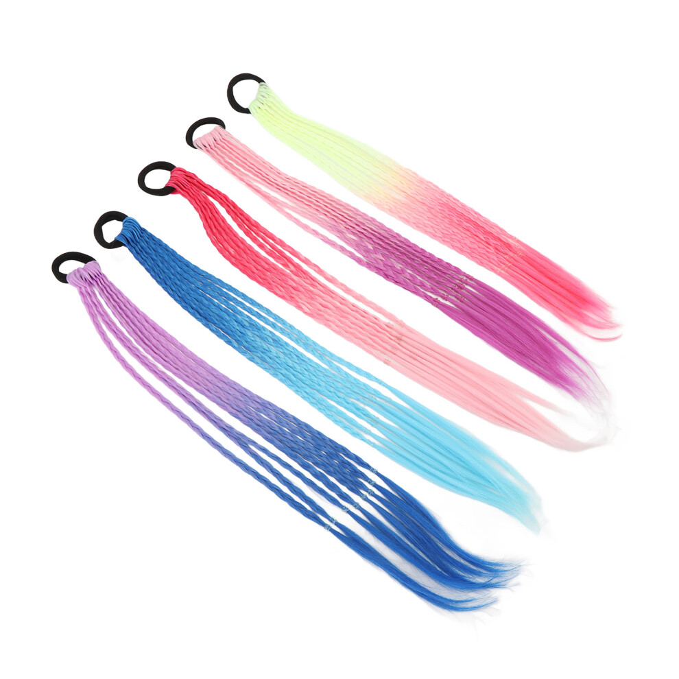 5 Pcs Gradient Ponytail Braids with Rubber Bands