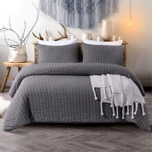 3 Pcs Dark Grey Seersucker Duvet Cover Sets with Pillow Case Seersucker Bedding Set with Zipper Closure Soft Microfibre Puckering Bedding Set King