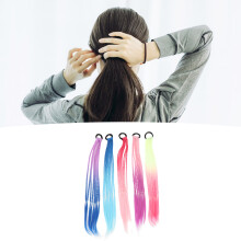 5 pezzi di extension per capelli a gradiente di colore per coda di cavallo