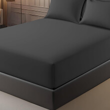 Pamposh Double Fitted Sheet Extra Deep Pocket 40 cm (16 inches) Durable Elastic Fitted Bed Sheets Double - Premium Brushed Microfibre Fitted Sheet -