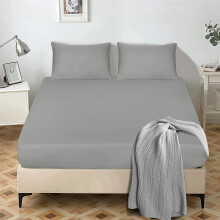 My home store Single Fitted Sheets 25 cm Deep Brushed Microfiber Ultra Soft No-Iron Wrinkle-Resistant Plain Dyed Fitted Bed Sheets Hypoallergenic