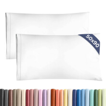 King Size Pillow Cases 2 Pack 50x90cm - Extra Soft Pillowcases, Cooling and Breathable Double Brushed Microfiber, Durable Wrinkle Free, Machine
