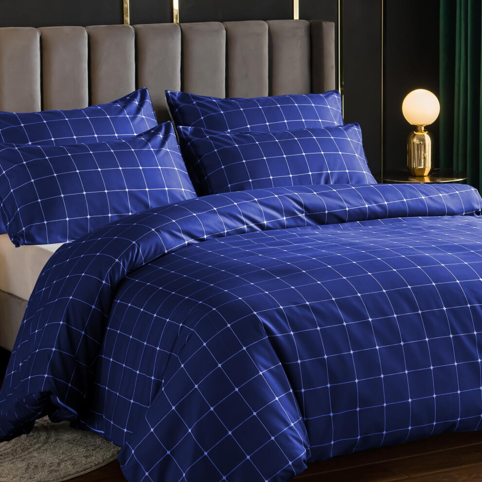 Lazzaro Home Feel The Difference Lazzaro King Size Duvet Cover Sets - Premium Microfiber Kingsize Duvet Cover Sets (230 X 220 Cm) 3 Pcs - Ultrasoft Hypoallergenic Luxury Quilt Cover