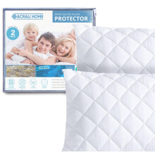 ACRALI HOME Quilted Pillow Protectors 2 Pack Zipped - 50x75 cm Hypoallergenic Pillowcase Protectors - Soft & Breathable Luxurious Pillow Cover for