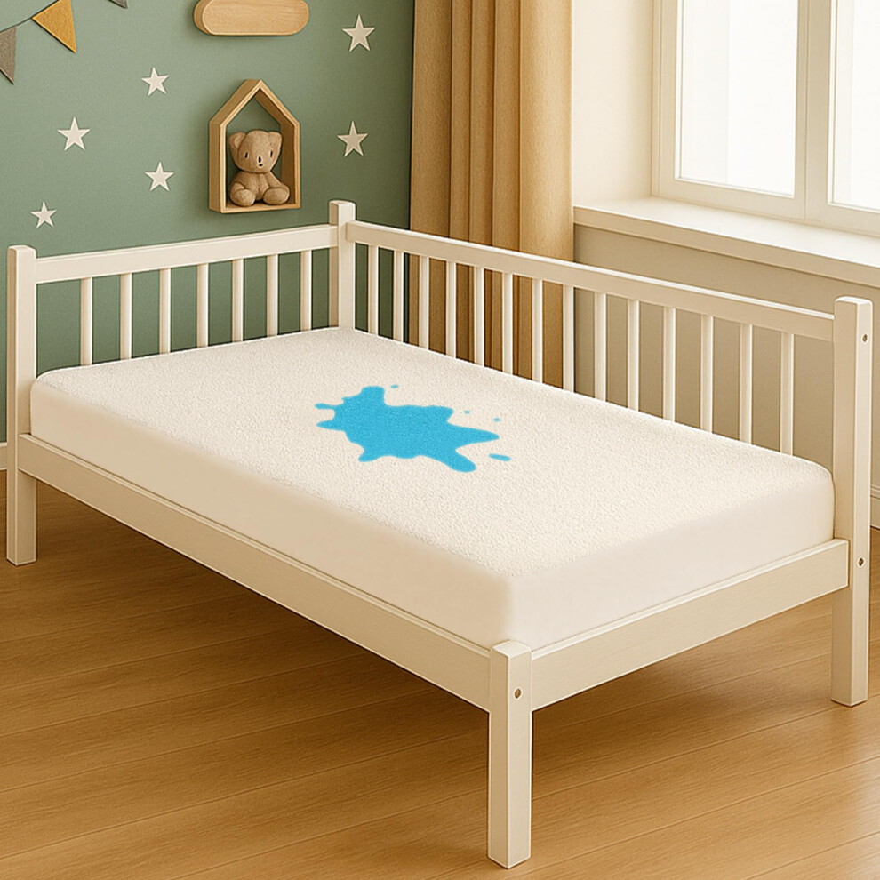 100% Waterproof Crib Mattress Protector, Super Absorbent Premium Terry Towel Cotton, Anti-Allergy, Nonslip Washable Mattress Protectors Acrali Home