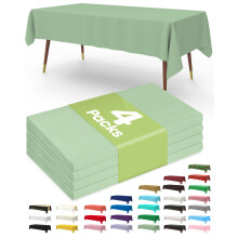 Pureegg Plastic Table Cloth Disposable 4 Pack, 137 x 274 cm Table Cloths for Parties, Decorative Tablecloths for Rectangle Tables, Sage Green Plastic