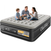 OlarHike Super King Size Airbed, Inflatable Mattress, Air Bed with Built in Pump, Blow Up Mattress, Folding Guest Bed Self Inflating with Flocked