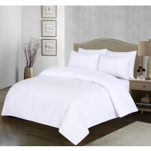 100% Egyptian Cotton Duvet Cover Set |200 Thread Count Plain Dyed Duvet Quilt Cover Set With Free Pillowcases| Non-Iron Easycare Bedding Set - Single