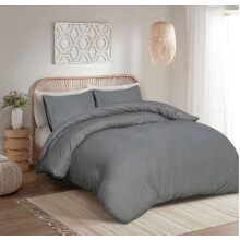 100% Egyptian Cotton Duvet Cover Set |200 Thread Count Plain Dyed Duvet Quilt Cover Set With Free Pillowcases| Non-Iron Easycare Bedding Set - Single