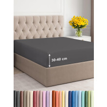 King Fitted Bed Sheet 150x200x40cm - Extra Deep Fitted Sheet for Mattresses up to 40 cm (16") - Soft Brushed Microfiber - Wrinkle, Shrinkage & Fade