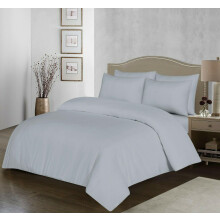 100% Egyptian Cotton Duvet Cover Set |200 Thread Count Plain Dyed Duvet Quilt Cover Set With Free Pillowcases| Non-Iron Easycare Bedding Set - Single