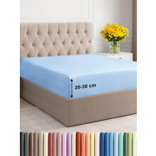Small Double Fitted Bed Sheet 120x190x30cm - Deep Fitted Sheet for Mattresses up to 30 cm (12") - Soft Brushed Microfiber - Wrinkle, Shrinkage & Fade