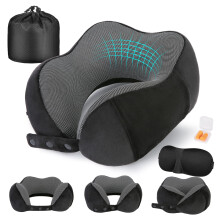 Cirorld Travel Pillow for Airplane, Neck Pillow for Travel, Memory Foam Travel Neck Pillow for Adults, Adjustable & Compact Flight Pillow, Ergonomic