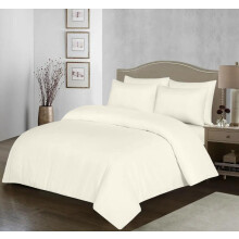100% Egyptian Cotton Duvet Cover Set |200 Thread Count Plain Dyed Duvet Quilt Cover Set With Free Pillowcases| Non-Iron Easycare Bedding Set - Single