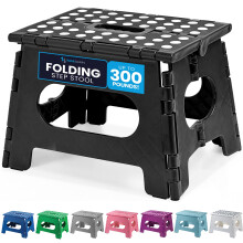 Handy Laundry - Folding Step Stool is Sturdy Enough to Support Adults and Safe Enough for Kids. Opens Easy with One Flip. Great for Kitchen, Bathroom