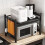 Microwave Oven Rack Adjustable Kitchen Storage Shelf for Countertop with Rice Cooker Space Saving 2