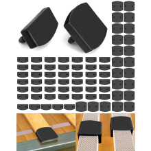 QWORK 72 Pcs Plastic Bed Slat Caps, Side and Center Bed Slats Holders Replacement for Single, Double and King Size Beds (55mm x 9mm Inside)