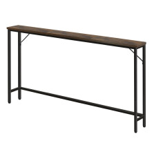 FURWOO Slim Console Table for Hallway Industrial Compact Display Table Sofa Table for Small Spaces(Rustic Brown)