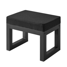 IBUYKE Small Foot Stool with Padded Seat, Pouffe Stool Change Shoe Footrest, Ottoman Footrest Extra Seating for Entryway for Living Room Bedroom,Black