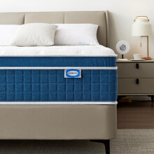 SEZMOONSI 4FT6 Double Mattresses, 10.6 Inch Memory Foam Pocket Sprung Mattress Double Size for Back Pain Relief, Medium Firm Hybrid Orthopedic Double