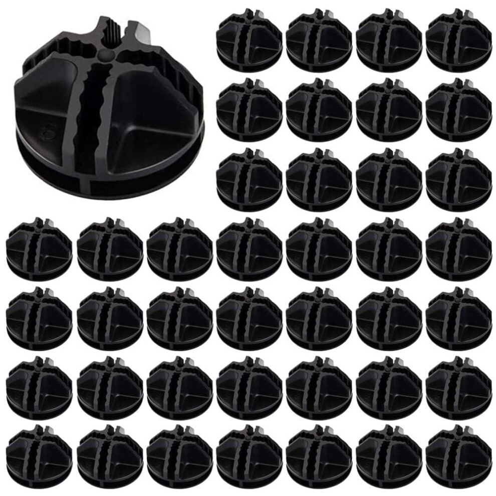 Luabue 40Pcs Wire Cube Connectors Black Plastic Grid Cube Modular Storage Cube Connectors C&C Grid Connectors Interlocking Connector For Modular 5051225153106