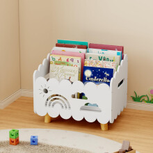 DUHARS Wood Kids Bookshelf, Montessori Bookshelf, with 2 Adjustable Dividers Book Shelf, for Kids Rooms, Nursery & Classroom, Toddler Book Rack,