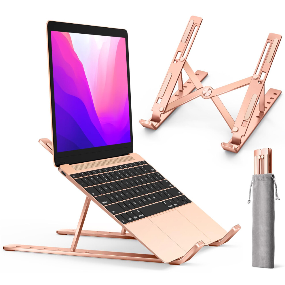 Ivoler Laptop Stand, Adjustable Laptop Riser Aluminum Ergonomic Foldable Portable Tablet Holder Desk Laptop Holder, Notebook Stand For Macbook, 5051225154059